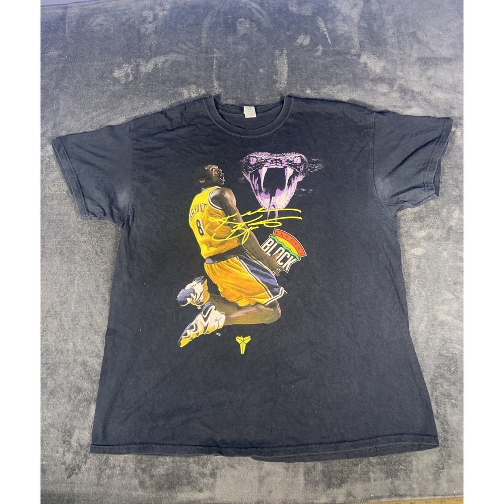 Kobe Bryant Shirt XL Support Black LA Lakers Basketball Slam Dunk NBA Graphic